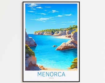 Menorca Travel Poster - Spain Wall Art for Home Decor, the Perfect Gift and a Lasting Memory | Art Print Balearic Islands Print