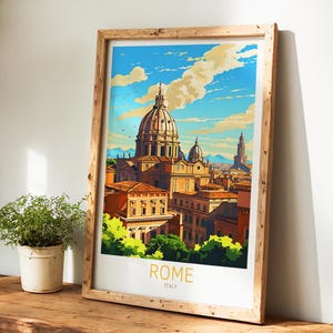 Beautiful rome poster, stylish rome print and elegant Italy wall art decor – the perfect travel gift for him and her