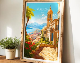 Malaga Poster - Spanje Muurdecoratie, het perfecte cadeau en een blijvende reisherinnering | Malaga Print