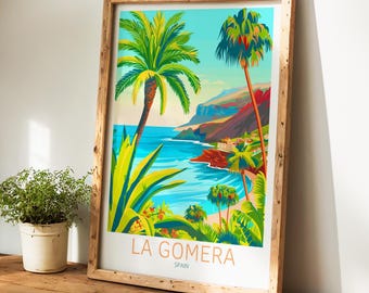 Póster de La Gomera: arte mural español, el regalo perfecto y un recuerdo imborrable de viaje | Impresión de La Gomera