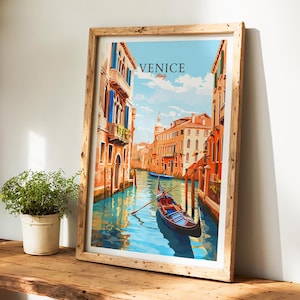 Beautiful venice poster, decorative venice print and elegant Italy wall art decor – the perfect travel gift for him and her
