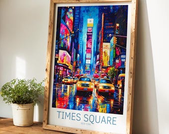 Times Square New York travel poster - USA wall art for home decor, the perfect gift and a lasting travel memory | Art Print US Print