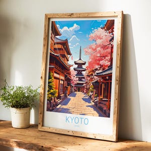Beautiful kyoto poster, decorative kyoto print and elegant japan wall art decor – the perfect asia travel gift for him and her