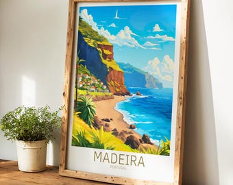 Madeira Reisposter Portugal Poster Madeira Vintage Poster Reisposter Madeira Retro Poster Madeira Reiscadeau Wandkunst Print