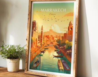 Marrakech Travel Poster - Morocco wall art for home decor, the perfect gift and a lasting memory | Art Print Marrakech Poster