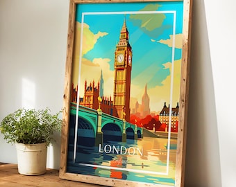 London Travel Poster - England Wall Art for Home Decor, the Perfect Gift and a Lasting Memory | UK Art Print