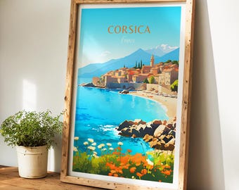 Corsica Poster - Frankrijk Wanddecoratie, het perfecte cadeau en een blijvende reisherinnering | Kunstdruk