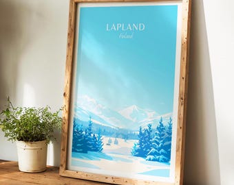 Lapland Travel Poster - Lapland Poster - Finland Wall Art, the perfect gift and a lasting memory | Art Print