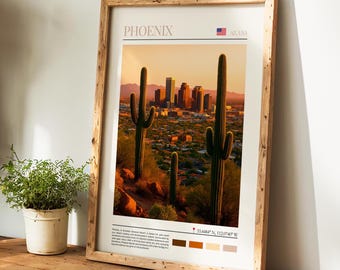 Phoenix Poster – USA Wall Art, the Perfect Gift and a Lasting Travel Memory | Arizona Cityscape Travel Art Print Wall Decor