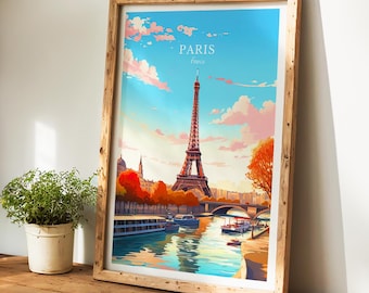 Paris Travel Poster - France Wall art for home decor, the perfect gift and a lasting memory | Art Print Paris Print