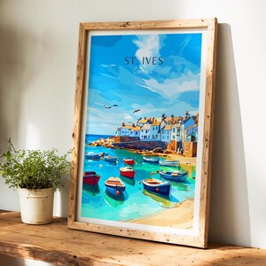 Póster turístico de St. Ives - Arte mural de Cornualles, el regalo perfecto y un recuerdo de viaje imborrable | Impresión artística (Reino Unido)