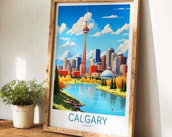 Calgary Travel Poster - Calgary Poster - Canada wall art for home decor, the perfect gift and a lasting memory | Art Print Print