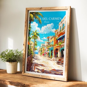 Playa del Carmen Travel Poster - Mexican Wall Art, the Perfect Gift and a Lasting Memory | Art Travel Print