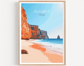 Poster dell'Algarve - Arte murale del Portogallo, il regalo perfetto e un ricordo di viaggio duraturo | Stampa artistica