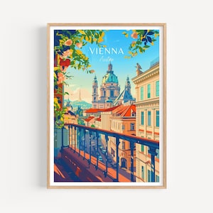 Póster de viaje de Viena: arte mural de Austria, el regalo perfecto y un recuerdo de viaje duradero | Impresión de arte Impresión
