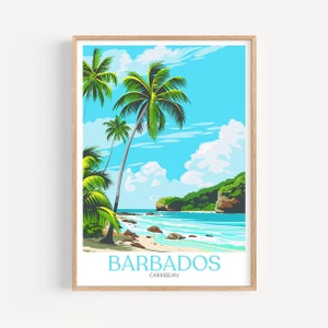 Póster de viaje de Barbados: arte mural caribeño, el regalo perfecto y un recuerdo de viaje duradero | Impresión de arte Impresión