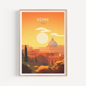 Poster di viaggio di Roma - Arte murale italiana per l'arredamento della casa, il regalo perfetto e un ricordo di viaggio duraturo | Stampa artistica Stampa