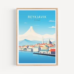Poster di Reykjavik - Arte murale dell'Islanda per la decorazione della casa, il regalo perfetto e un ricordo di viaggio duraturo | Stampa artistica