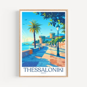 Poster di viaggio di Salonicco - Arte murale della Grecia, il regalo perfetto e un ricordo di viaggio duraturo | Stampa artistica Stampa