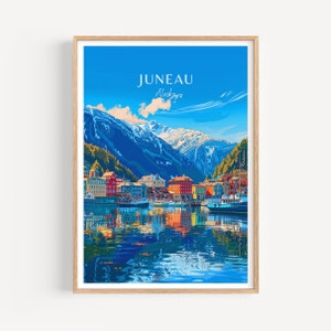 Juneau Reiseposter - Alaska Wandkunst, das perfekte Geschenk und eine bleibende Reise Erinnerung | Kunst Druck Print