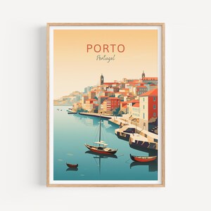 Poster di viaggio di Porto - Arte murale portoghese per l'arredamento della casa, il regalo perfetto e un ricordo di viaggio duraturo | Stampa artistica Stampa