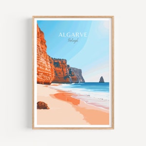 Póster del Algarve - Arte mural de Portugal, el regalo perfecto y un recuerdo de viaje imborrable | Impresión artística