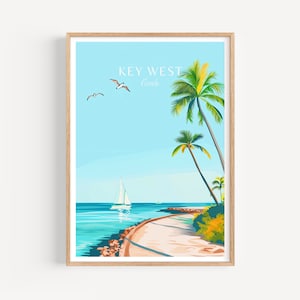 Poster di viaggio di Key West: arte murale della Florida, il regalo perfetto e un ricordo di viaggio duraturo | Stampa artistica USA Stampa