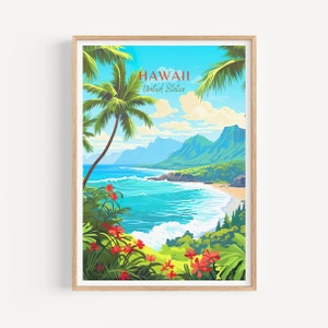 Hawaii Reiseposter - USA Wandkunst für Home Dekor, das perfekte Geschenk und eine bleibende Reise Erinnerung | Kunst Druck Print