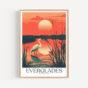 Poster di viaggio sulle Everglades: arte murale della Florida, il regalo perfetto e un ricordo di viaggio duraturo | Stampa artistica Stampa USA