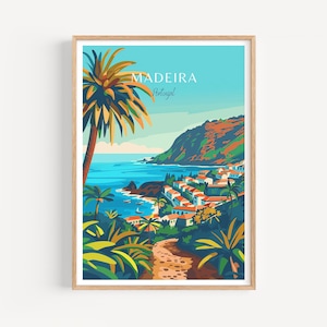Madeira Reiseposter - Portugal Wandkunst, das perfekte Geschenk und eine bleibende Reise Erinnerung | Kunst Druck Print