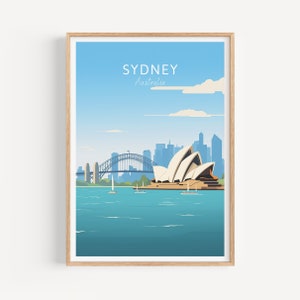Sydney Reiseposter - Australien Wandkunst für Home Dekor, das perfekte Geschenk und eine bleibende Reise Erinnerung | Kunst Druck Print