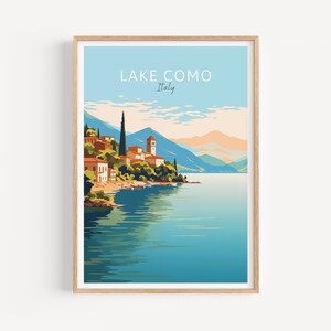 Poster di viaggio sul Lago di Como - Arte murale italiana per l'arredamento della casa, il regalo perfetto e un ricordo di viaggio duraturo | Stampa artistica Stampa