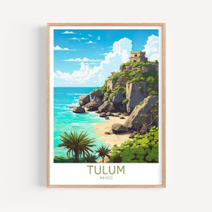 Tulum Reiseposter - Mexiko Wandkunst, das perfekte Geschenk und eine bleibende Reise Erinnerung | Kunst Druck Print