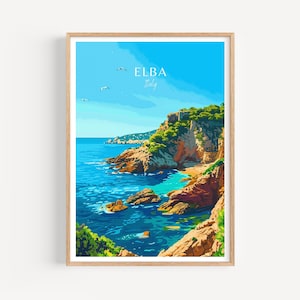 Elba Reiseposter - Italien Wandkunst, das perfekte Geschenk und eine bleibende Reise Erinnerung | Kunst Druck Print