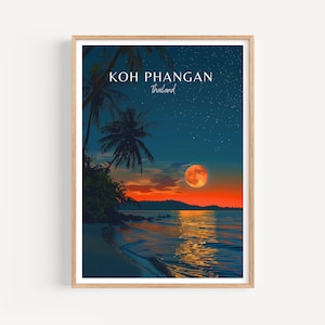 Koh Phangan Poster - Thailand Wandkunst, das perfekte Geschenk und eine bleibende Reise Erinnerung | Kunst Druck Print