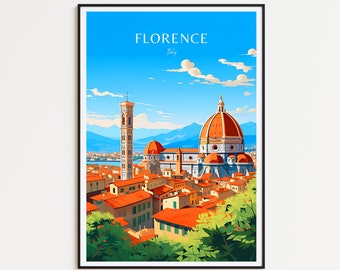 Florence Travel Poster – Italy Wall Art, the perfect gift and a long lasting travel memory | Italian Art Print Wall Decor