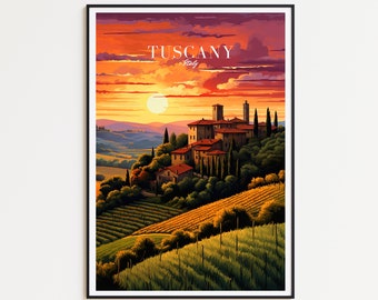 Tuscany travel poster - Tuscany Pster - Italy wall art, the perfect gift and a lasting memory | art print