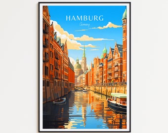 Hamburg Travel Poster - Hamburg Poster - Germany Wall Art for home decor, the perfect gift and a lasting travel memory | Art Print