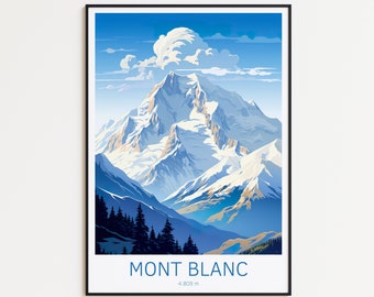 Mont Blanc Reiseposter Frankreich Poster Mont Blanc Vintage Poster Travel Poster Mont Blanc Poster Retro Poster Mont Blanc Reise Geschenk