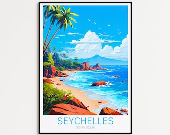 Seychelles Travel Poster - East Africa Wall Art for Home Decor, the Perfect Gift and a Lasting Travel Memory | Art Print Print