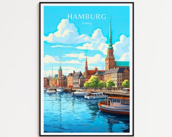 Hamburg Travel Poster - Hamburg Poster - Germany Wall Art for home decor, the perfect gift and a lasting travel memory | Art Print