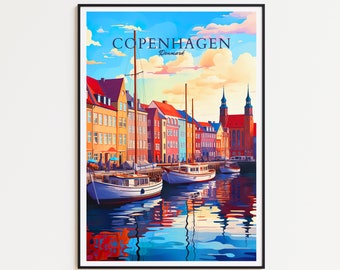 Copenhagen Travel Poster - Copenhagen Poster - Denmark wall art for home decor, the perfect gift and a lasting travel memory | Art Print
