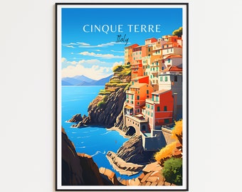 Cinque Terre travel poster - Italy wall art for home decor, the perfect gift and a lasting memory | Art Print