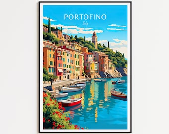 Portofino Travel Poster - Italy Wall Art for home decor, the perfect gift and a lasting travel memory | Art Print
