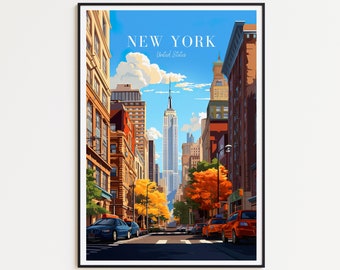 New York Travel Poster - USA Wall Art for home decor, the perfect gift and a lasting travel memory | Art Print