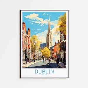 Poster di viaggio di Dublino, poster dell'Irlanda, poster vintage di Dublino, poster di viaggio di Dublino, poster retrò di Dublino, regalo di viaggio di Dublino, arte murale, stampa artistica