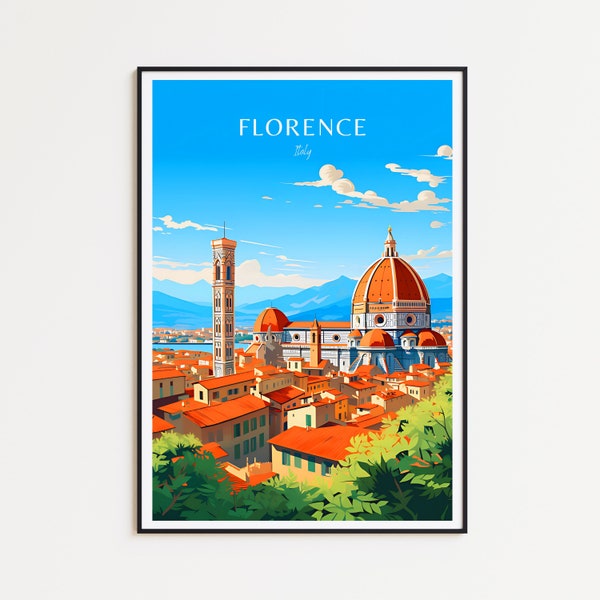 Florenz Reiseposter Italien Poster Florenz Vintage Poster Travel Poster Florenz Retro Poster Florenz Reise Geschenk Wandkunst Kunstdruck
