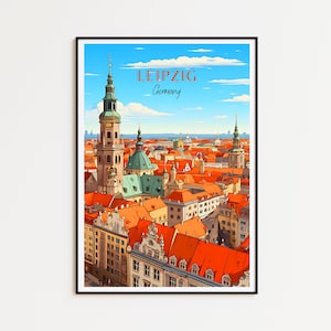 Leipzig Reiseposter - Deutschland Wandkunst für Home Dekor, das perfekte Geschenk und eine bleibende Erinnerung | Kunst Druck Print