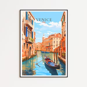 Póster de Venecia, póster de Italia, póster vintage de Venecia, póster de viaje, póster de Venecia, póster retro, regalo de viaje de Venecia, Italia.