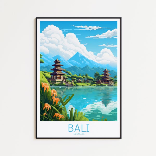 Bali Reiseposter Bali Poster Bali Vintage Poster Travel Poster Bali Retro Poster Bali Reise Geschenk Indonesien Bali Print Ubud Canggu